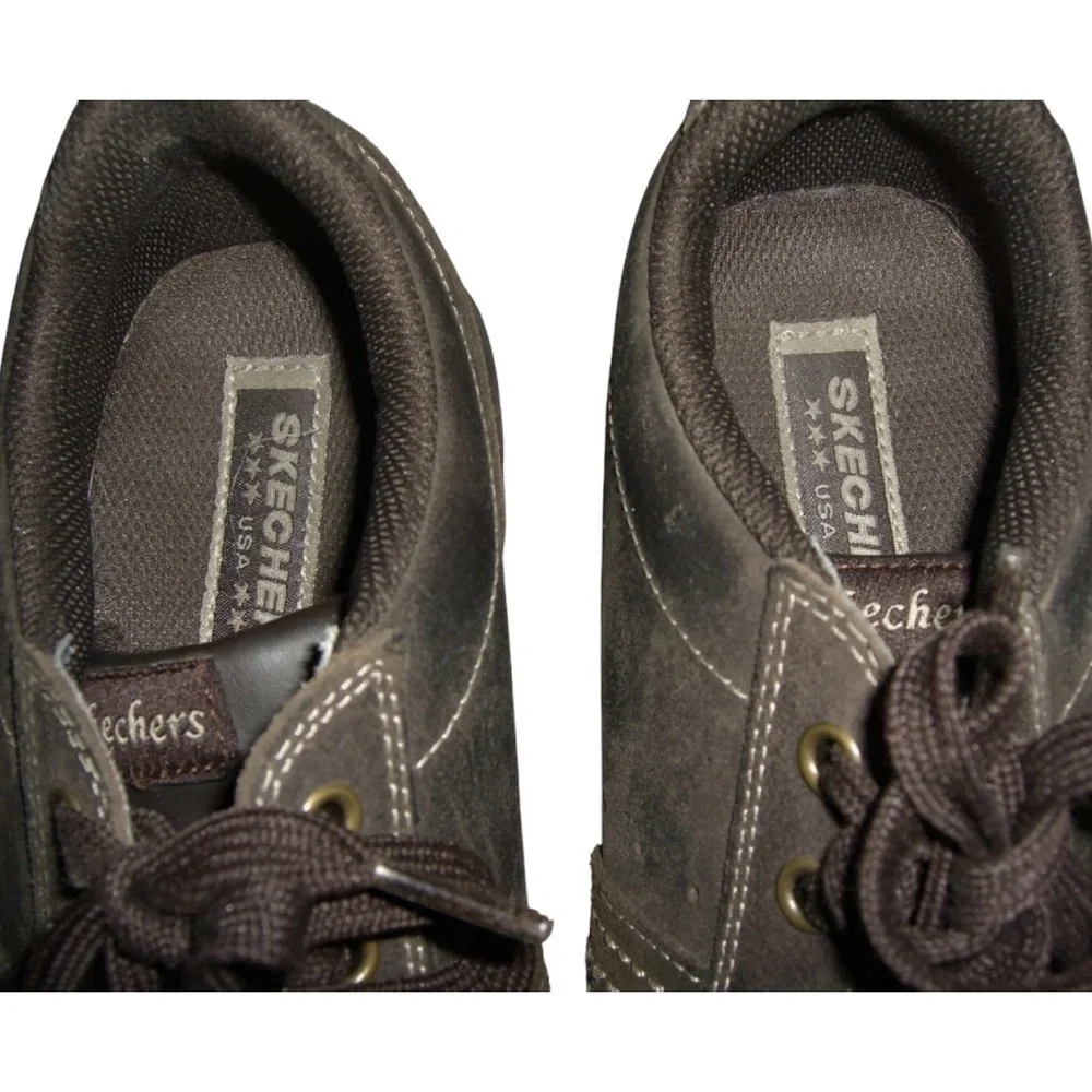 Skechers Sneakers Vintage y2k Brown Leather Chunky Utility Trail Lug Oxford 90's